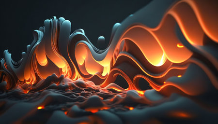 Abstract Flowing Sound Waves, Beauty of Sound and Music, Generative AIの素材