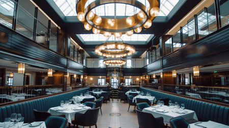 The Ultimate Fine Dining Experience at a Large Luxury Restaurant, Generative AIの素材
