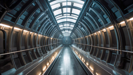 Get Transported to the Future with a Long Round Metallic Tunnel, Generative AIの素材