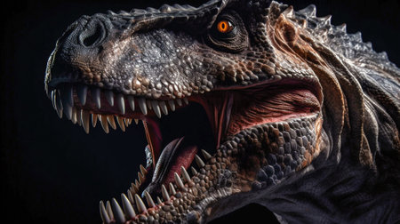 Roaring with Rage, Angry Tyrannosaurus Rex, Trex, Generative AIの素材