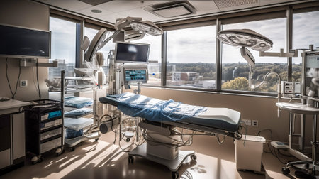 Enhancing Patient Outcomes, Modern Hospital Operation Room, Generative AIの素材