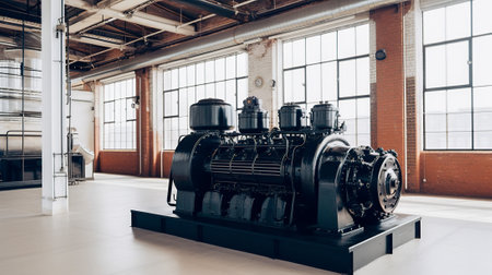 Sustainable Power Source: Large Modern Generator for Clean Energy, Generative AIの素材