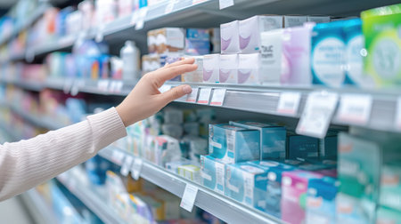 Shop with Confidence, Women Purchasing Hygienic Products at the Beauty Department, Generative AIの素材