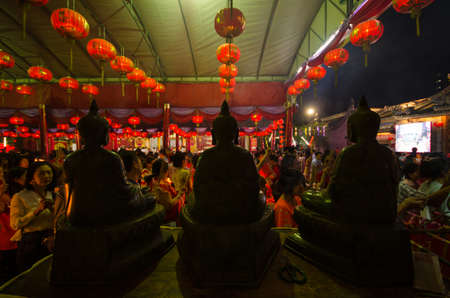 Bangkok, Thailand - Jan 30  Chinese New Year 2014 on Jan 30, 2014 at Wat Mangkon Kamalawat Yaowarat,...