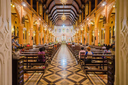 Inside the Cathedral of the Immculate Conception Chanthaburi, Thailandのeditorial素材