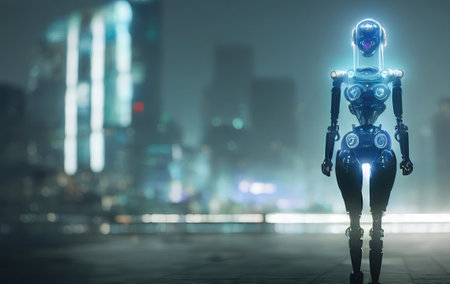 A beautiful, tall, thin, and shapely robotic woman. This humanoid robot has artificial intelligence...