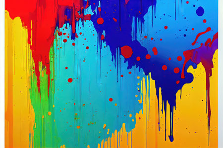 Digital graffiti - digital abstract art computer generated but made to look like graffiti art. Colorful and bright made by generative AIの写真素材