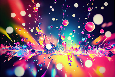 abstract colorful background with bokeh defocused lights and stars