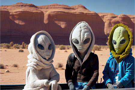 Unidentified people visit Valley of Fire State Park in Utah, USAの写真素材