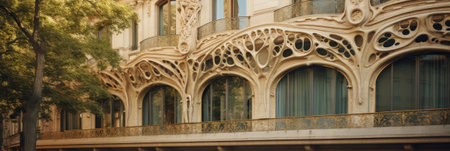 Facade of the Casa Batllo in Barcelona, Spainの素材