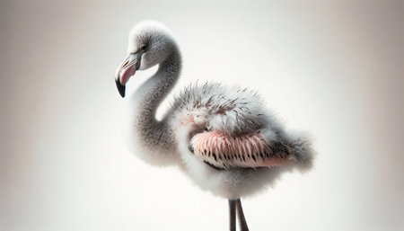 Flamingo isolated on a white background. 3d rendering.の素材