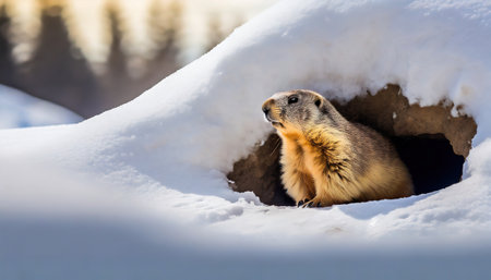 Cute Golden Retriever lying on the floor in a roomの素材