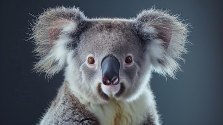 Portrait of a Koala on a dark background, close-upの素材
