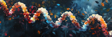 Abstract nature background. Colorful leaves and flowers. Vector illustration.の素材