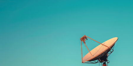 satellite dish on blue sky background - retro vintage effect style picturesの素材