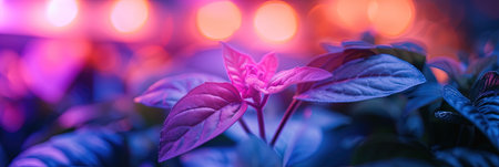 Purple basil with bokeh background, selective focus, nature conceptの素材