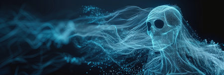 Abstract polygonal space low poly dark background with connecting dots and lines. Connection structure. 3d renderingの素材