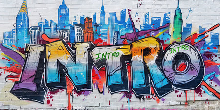Mural art at Lower Manhattan in New York City.の素材