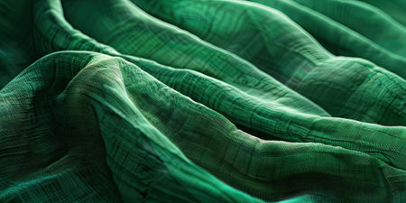 Texture, background, pattern. Cloth is green. This is a photograph of a Green Silk Clothの素材