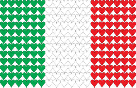 The Italian flag in heartsのイラスト素材