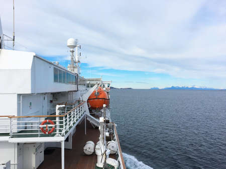 Hurtigruten-ship MS Vesteralen outside Bodo in Northern Norway.