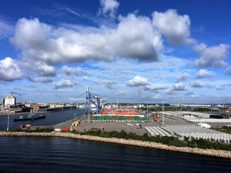 Industrial buildings in Nordhavn outside Copenhagen, the capital of Denmark.Industrial buildings in Container terminal in Nordhavn outside Copenhagen, the capital of Denmark.のeditorial素材