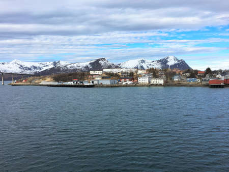 The village of Risoyhamn in Nordland county, Norway.の写真素材
