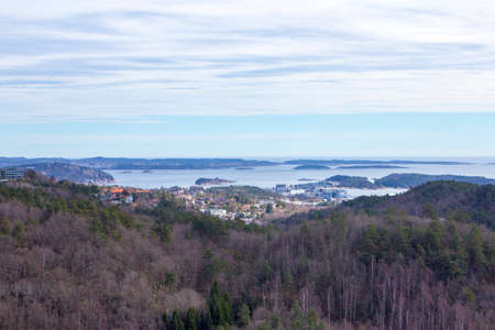 View over the city of Kristiansand in the southern part of Norway.の写真素材