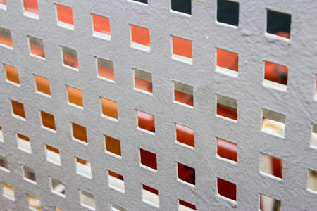 Metal fence on a passenger ferry. Close up.