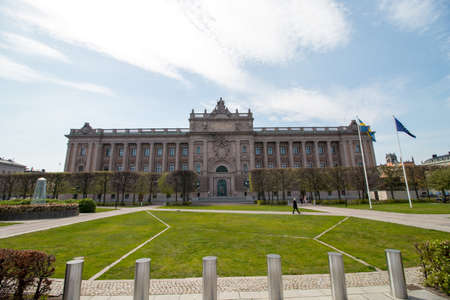 The Swedish Parliament Building(Riksdagshuset) in Stockholm, the capital of Sweden.の写真素材