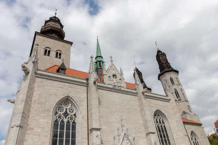 The beautiful Visby Cathedral on the island of Gotland, Sweden.の写真素材