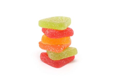 Bright colour sweets. Isolated on a white background. A shade below.の写真素材