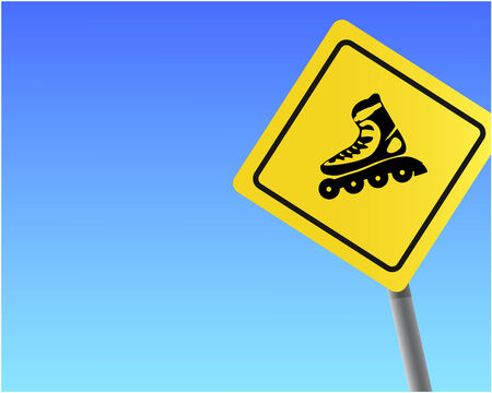 Traffic sign roller sky background vector format.のイラスト素材