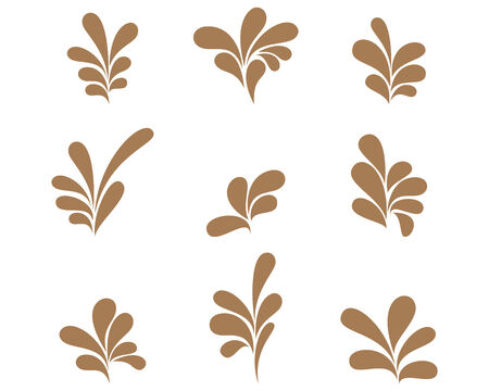 Set brown curls  vector format. Element of ornament.のイラスト素材