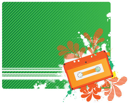 Musical composition with audio cassette.organized in layers for usability.のイラスト素材