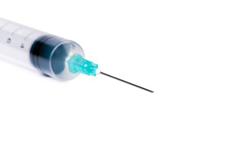 Medical syringe isolate on white.の写真素材