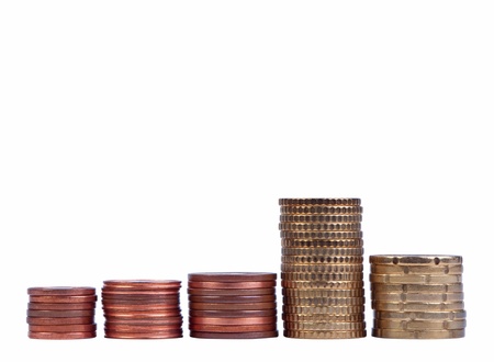 Coins isolate on a white background without shadow.の写真素材