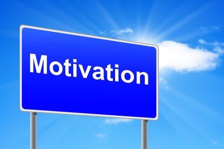 Billboard motivation on sky background.の写真素材