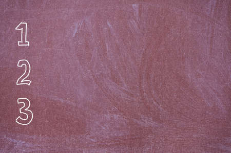 Blackboard with bolshimitsiframi one, two and three drawn in chalk.