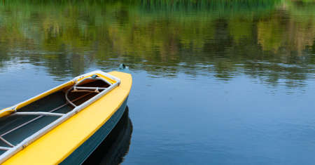Empty kayak on the river.