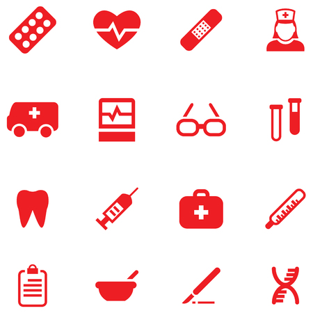 Set vector icons and buttons for medical and health.のイラスト素材
