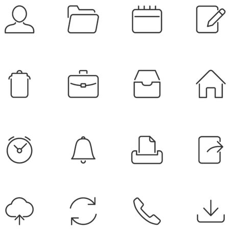 Vector buttons for web interface and mobile applications. Set simple icons.のイラスト素材