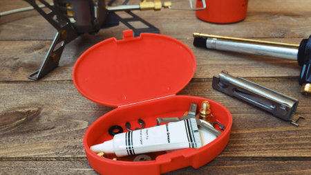 Repair kit for tourist stoveの写真素材