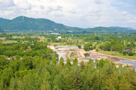 Land and trees were cut to clear the space 