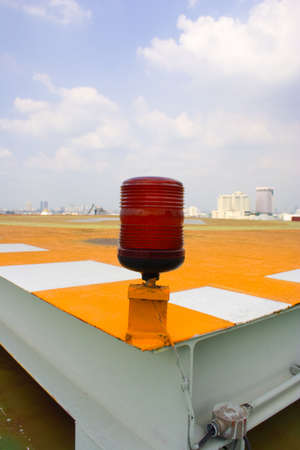Warning light on a lot of tall buildings Hereford Copter の写真素材