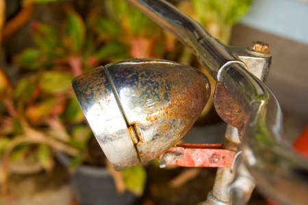 The bike has surface rust and the caught.の写真素材