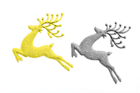 Christmas Reindeer jumping isolated. の写真素材