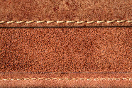 brown leather with seam background. の写真素材