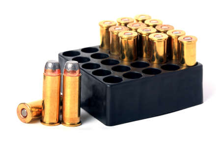  44 Magnum ammo in box  isolated 