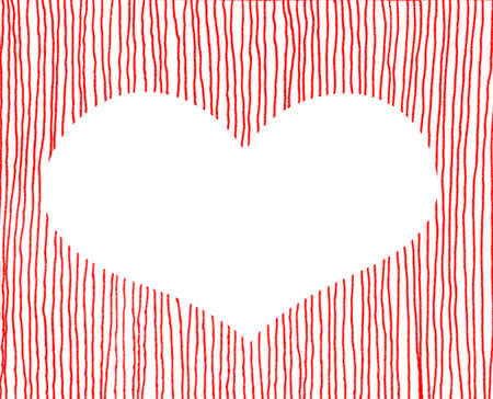 Red heart with dot background  の写真素材